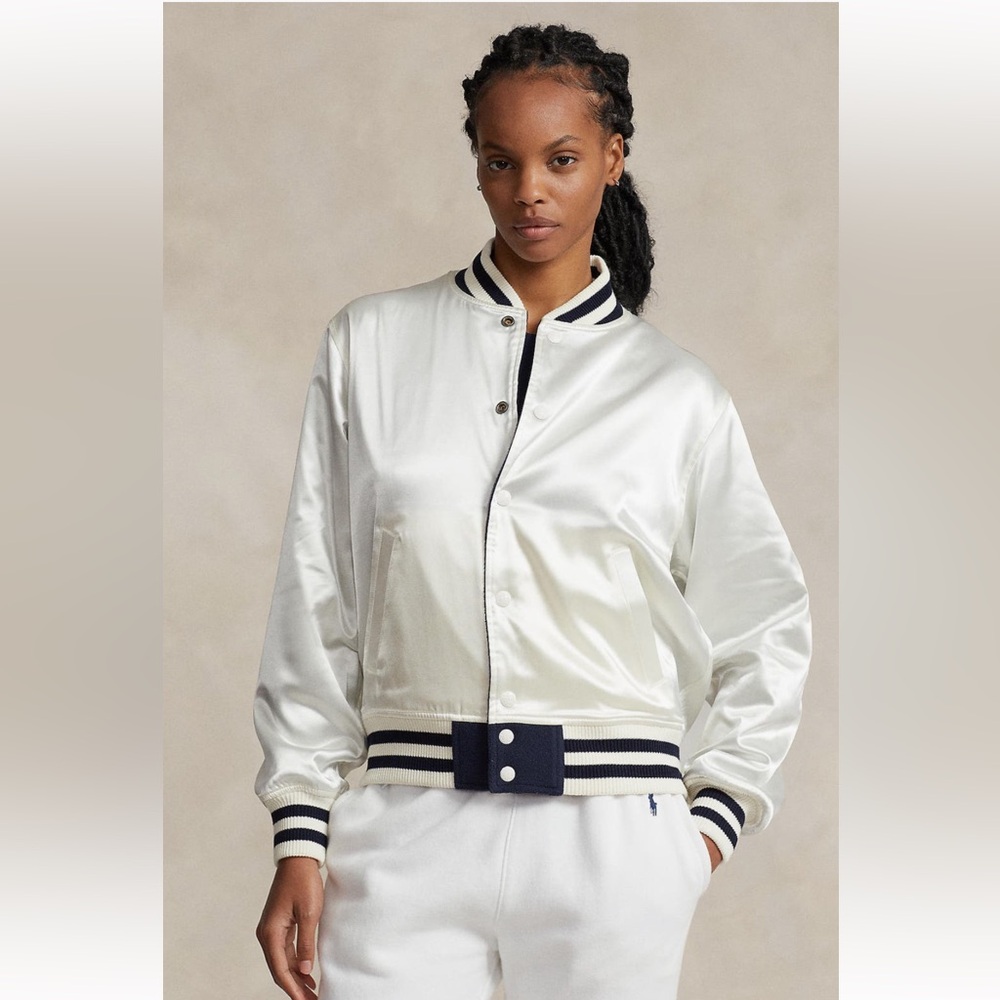 Ralph Lauren polar fleece reversible Varsity bomber Jacket - Picture 3 of 16